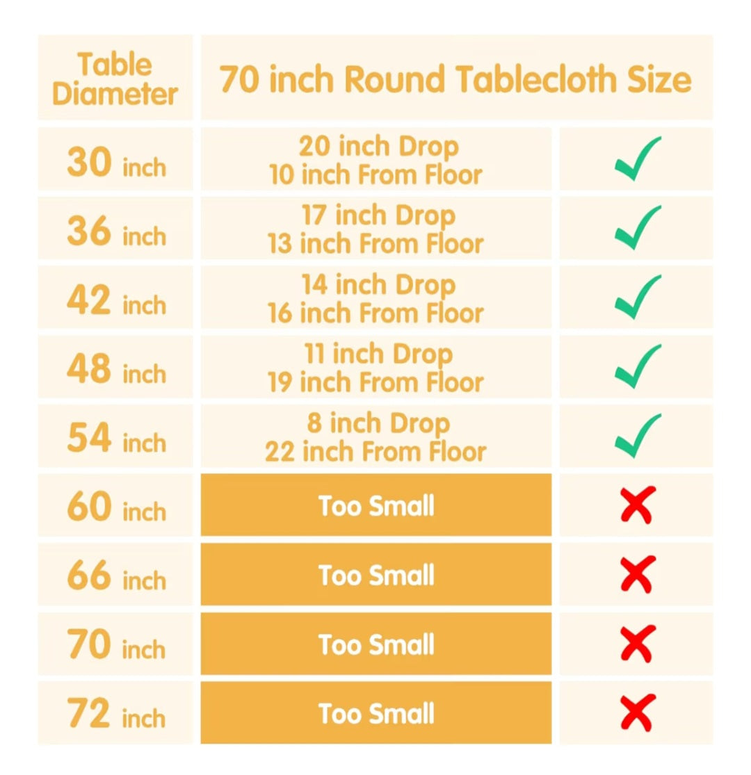 6 Pack Red Round Tablecloths 70 Inch for 30“-48” Tables