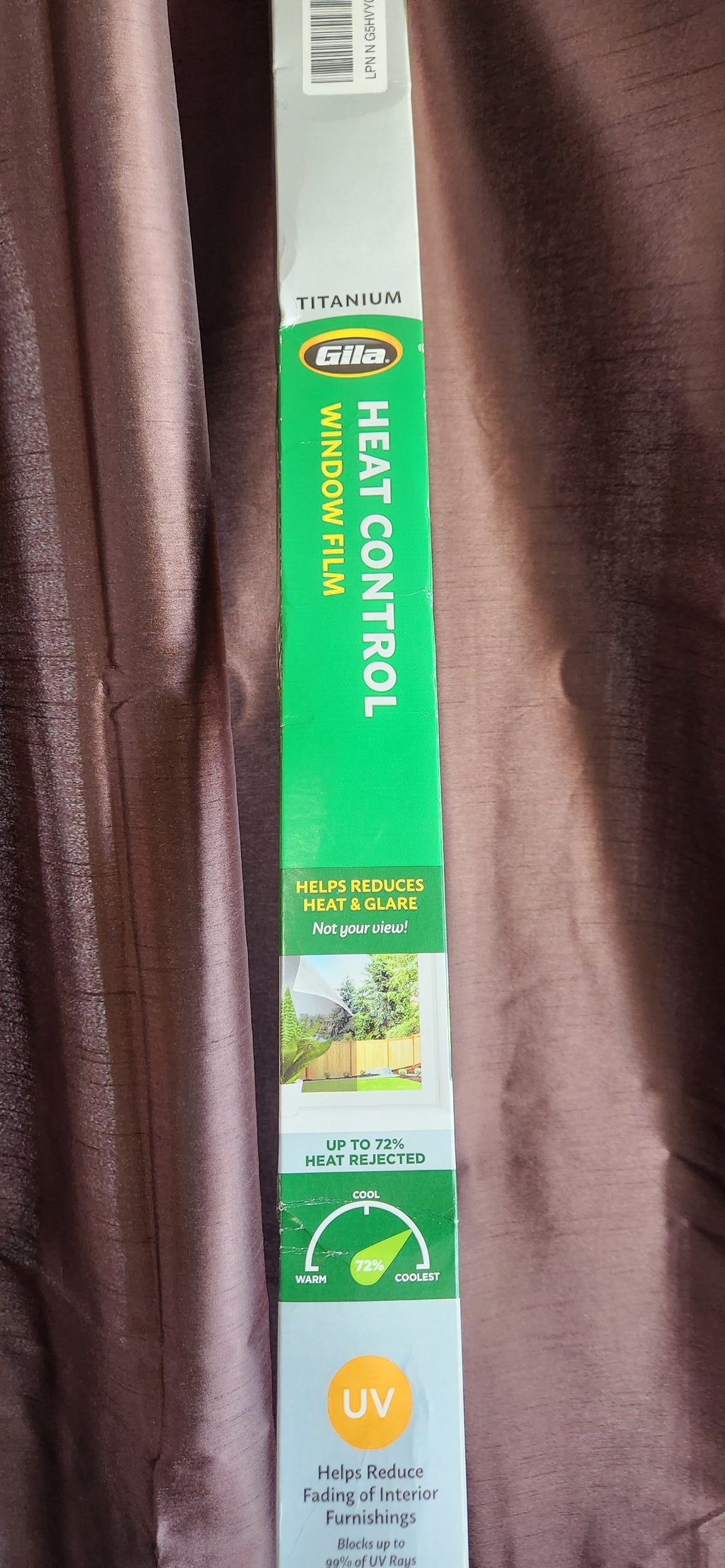 Gila® Heat Control Titanium Adhesive Residential DIY Window Film Sun Blocking Glare Reduction 4ft x 15ft