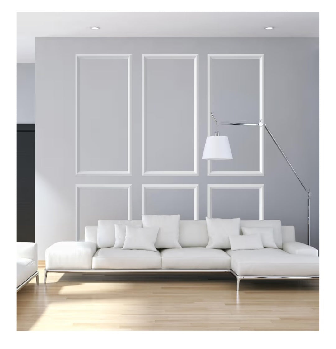 Peel and Stick Wall Molding Kit 6-Frame Premade, Ready-to-Assemble Wall Moulding Panel Frame