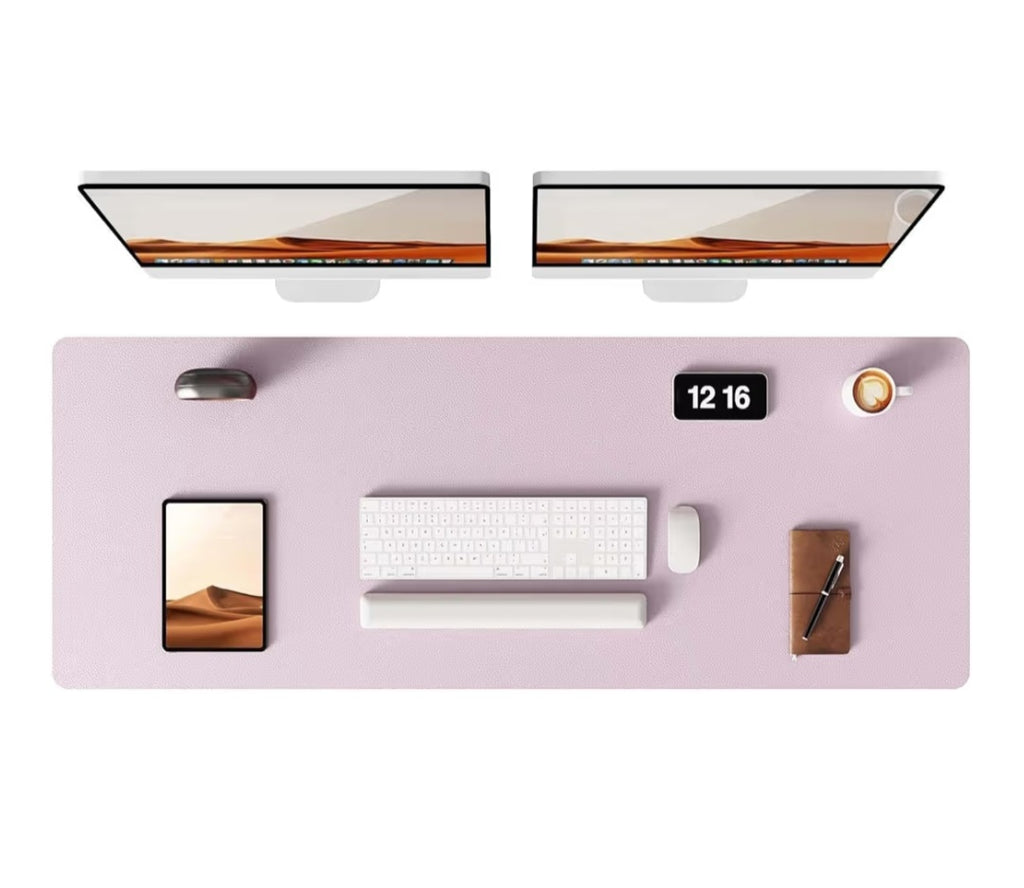 Leather Desk & Table Protector, Office Desk Mat, Large Mouse Pad- Waterproof Desk Grayish Lavender, 47.2" x 23.6"