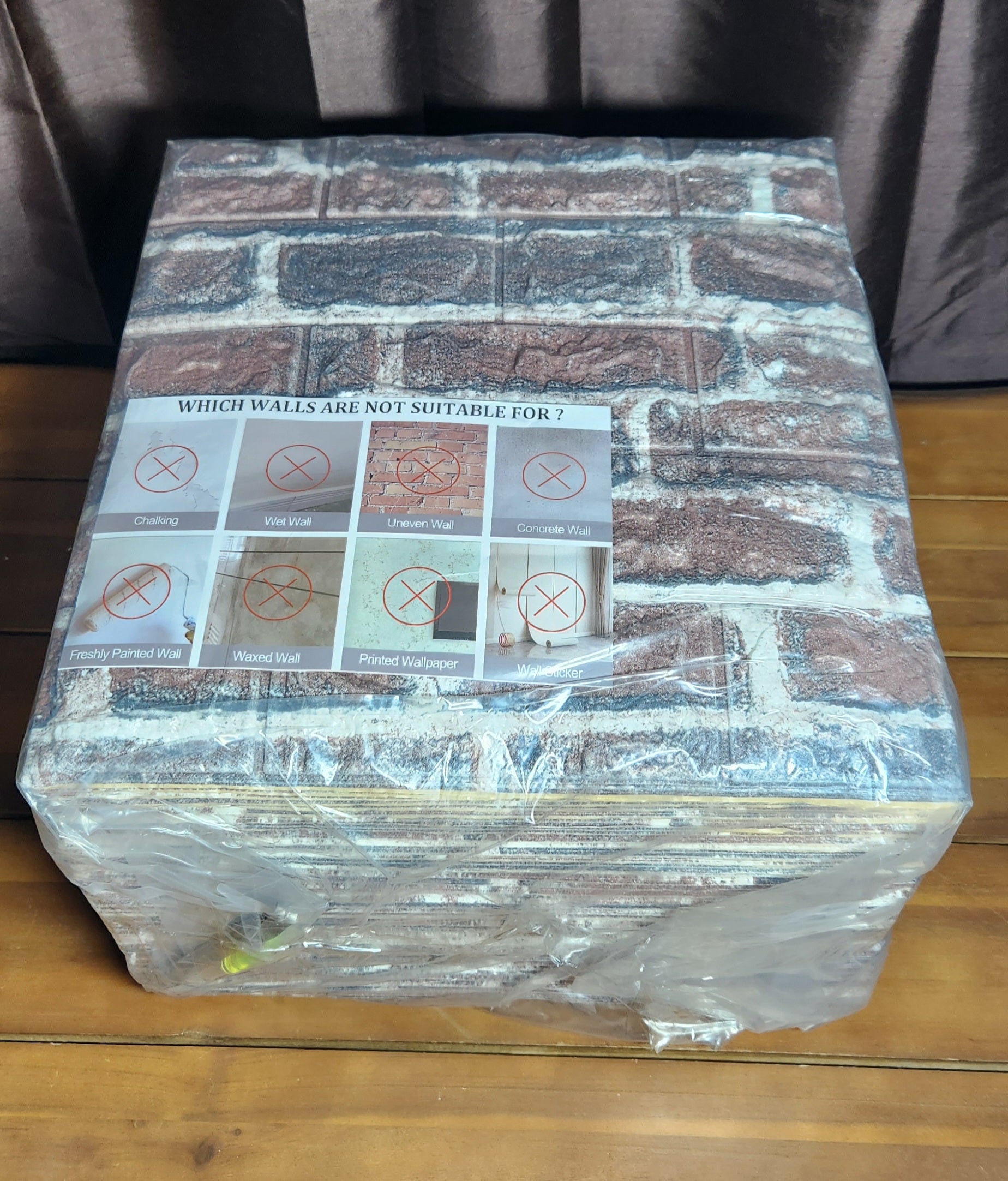 3D Faux Brick Wall Panels Peel and Stick in Red White, 40 PCS XPE Foam 3D Wallpaper