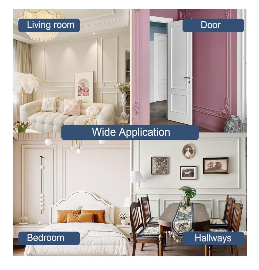 Peel and Stick Wall Molding Kit 6-Frame Premade, Ready-to-Assemble Wall Moulding Panel Frame