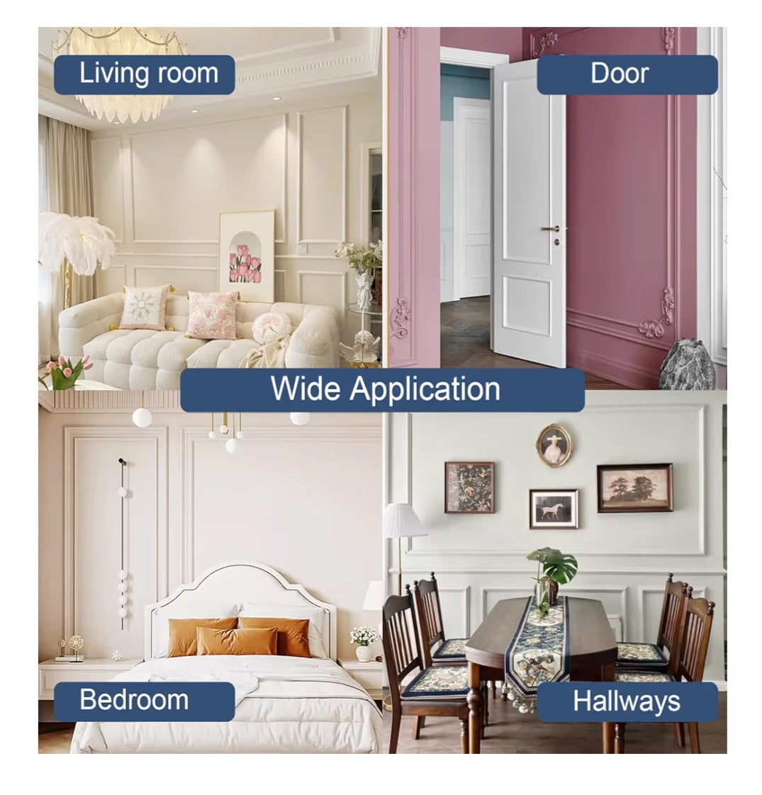 Peel and Stick Wall Molding Kit 6-Frame Premade, Ready-to-Assemble Wall Moulding Panel Frame