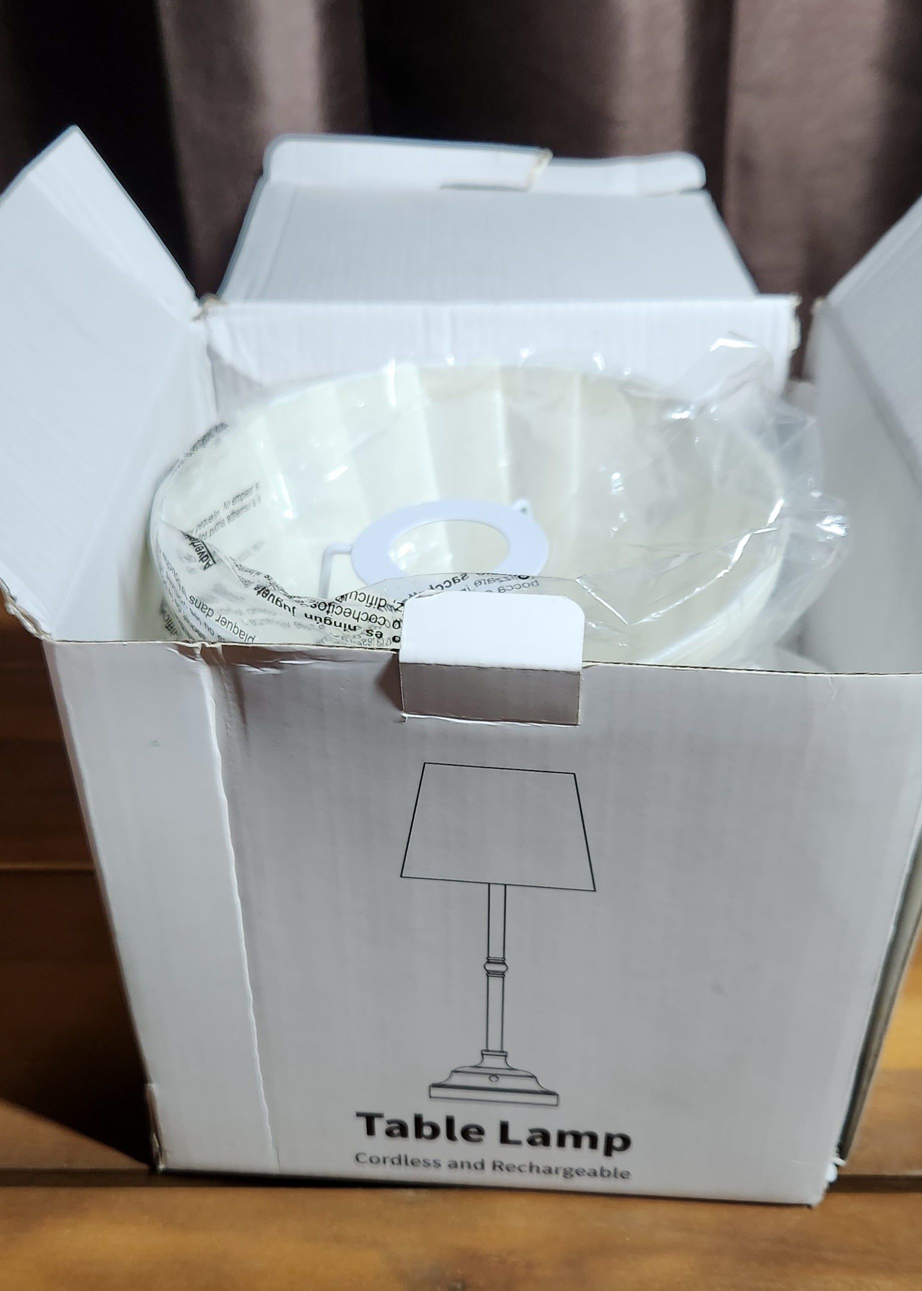 Portables Cordless Table Lamp, Fabric Shade Desk Lamp Rechargeable NEW