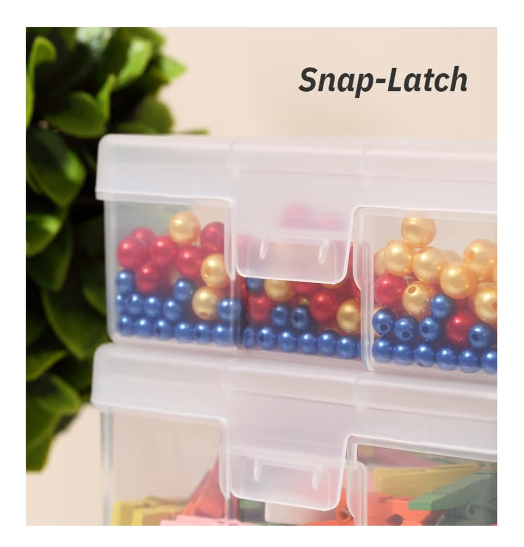 12 Pack Storage Containers with Latching Lid 5" x 5"x 1.9" Stackable Boxes