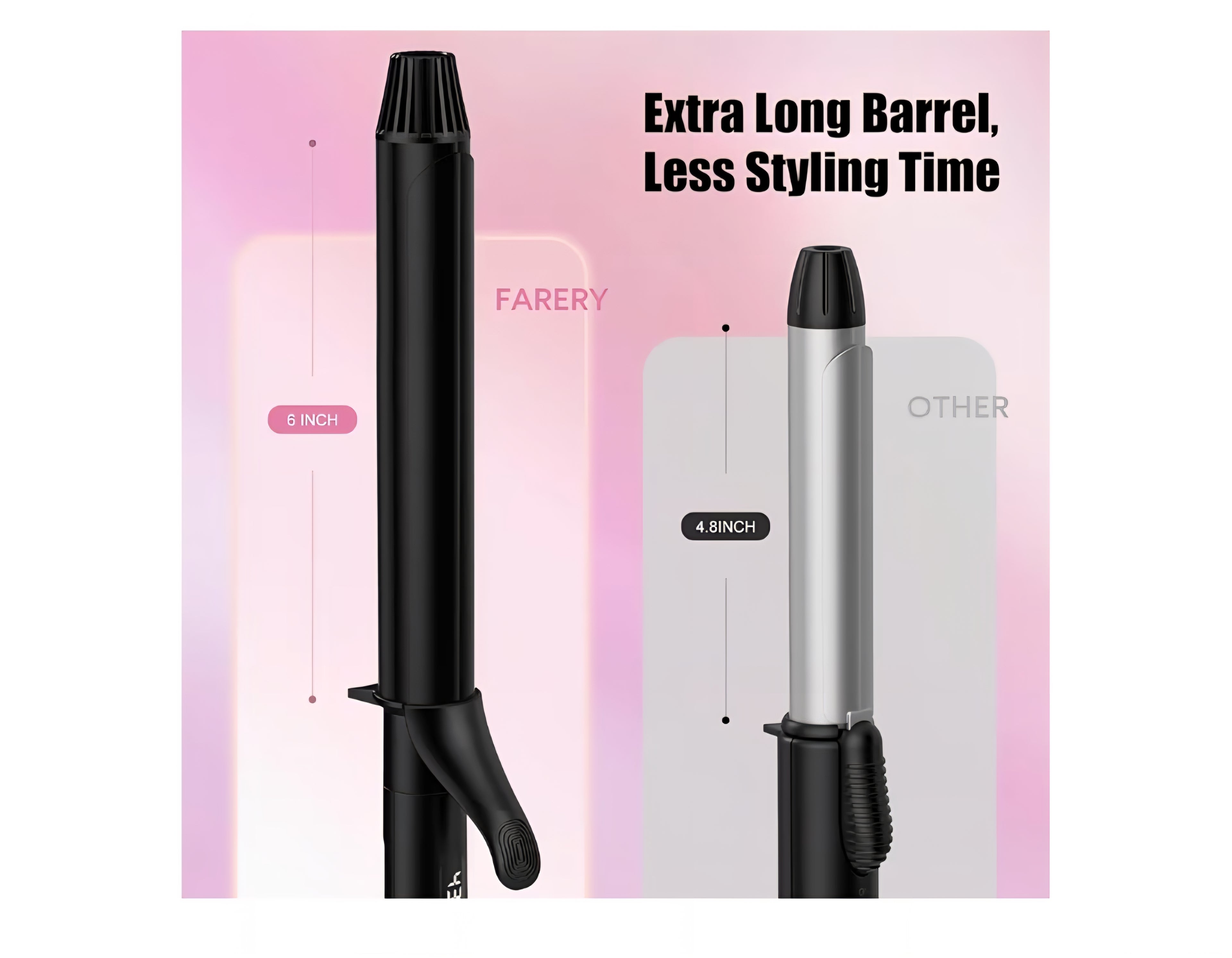 Long Barrel Curling Iron 1 1/4 inch, 1.25 Inch Curling Iron for Long Hair, Infused Argan Oil & Keratin