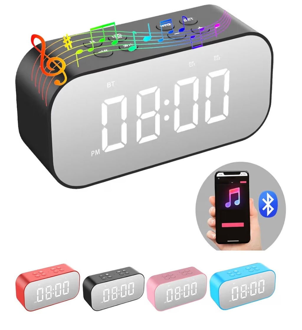 Alarm Clock with Bluetooth Speaker for Bedroom/Office