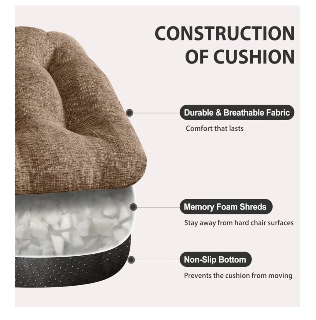 Kitchen Chair Cushions Set of 4 for Dining Chair Brown