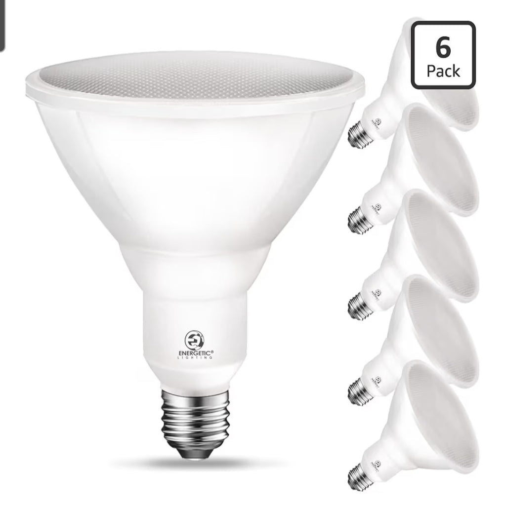 Energetic PAR38 LED Flood Outdoor Light Bulb, 5000K Daylight, 90 Watt Equivalent 6 pack