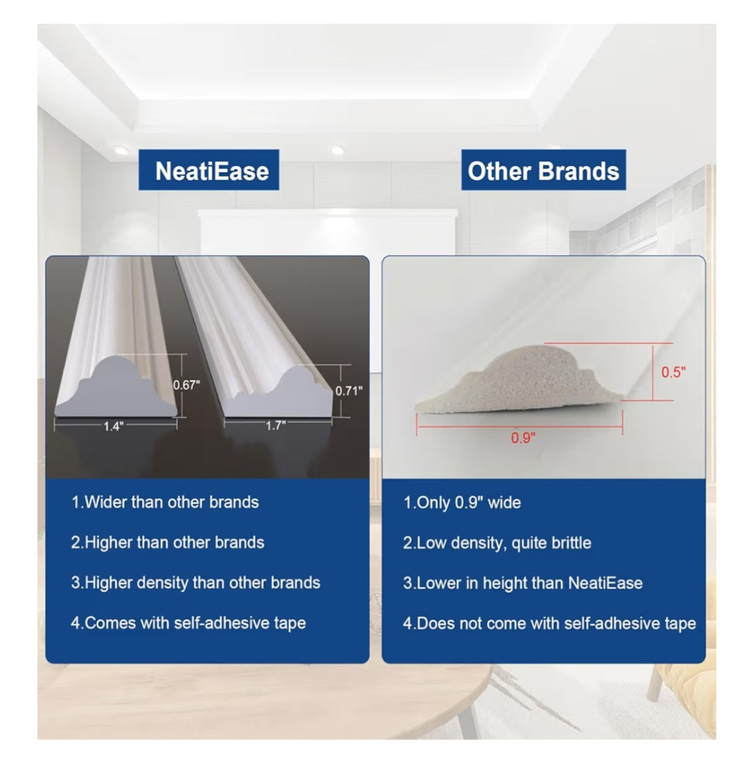 Peel and Stick Wall Molding Kit 6-Frame Premade, Ready-to-Assemble Wall Moulding Panel Frame