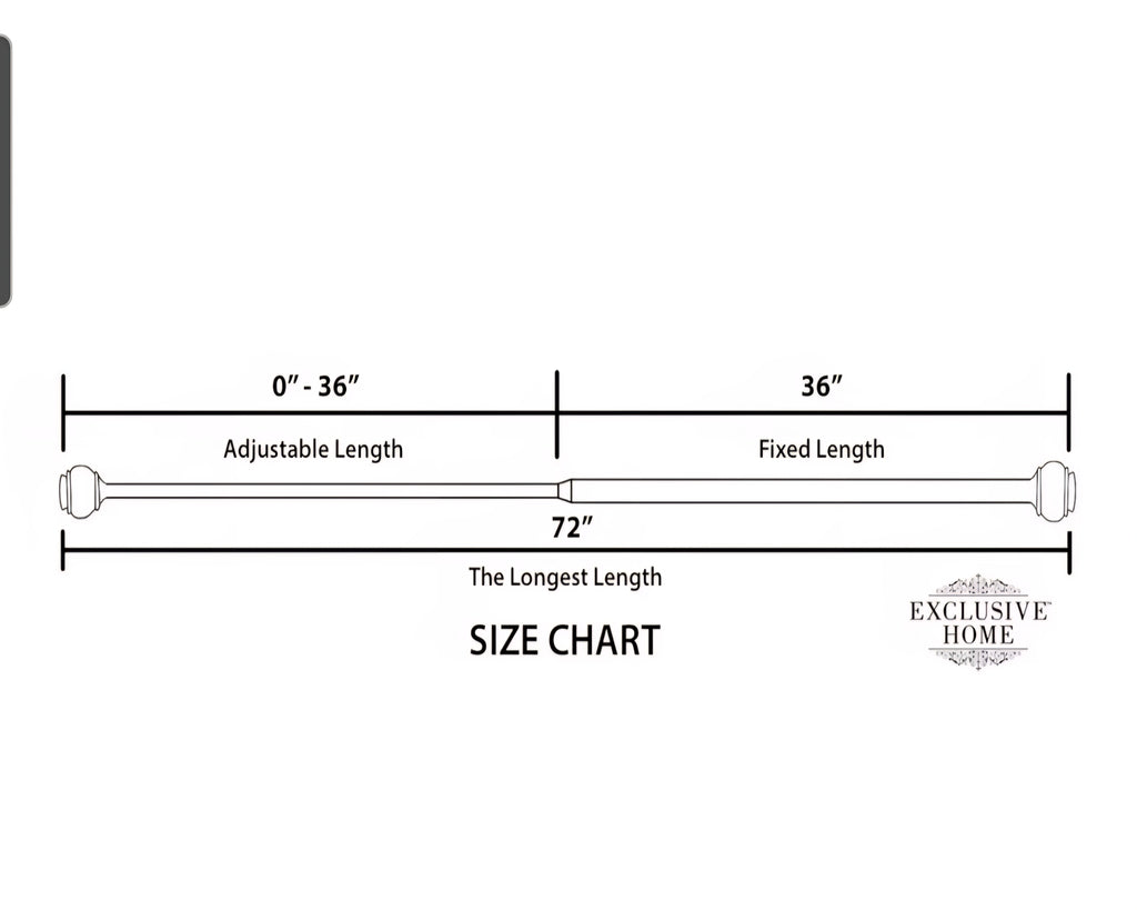 Torch 1" Curtain Rod and Coordinating Finial Set, Matte Silver, Adjustable 36"-72"