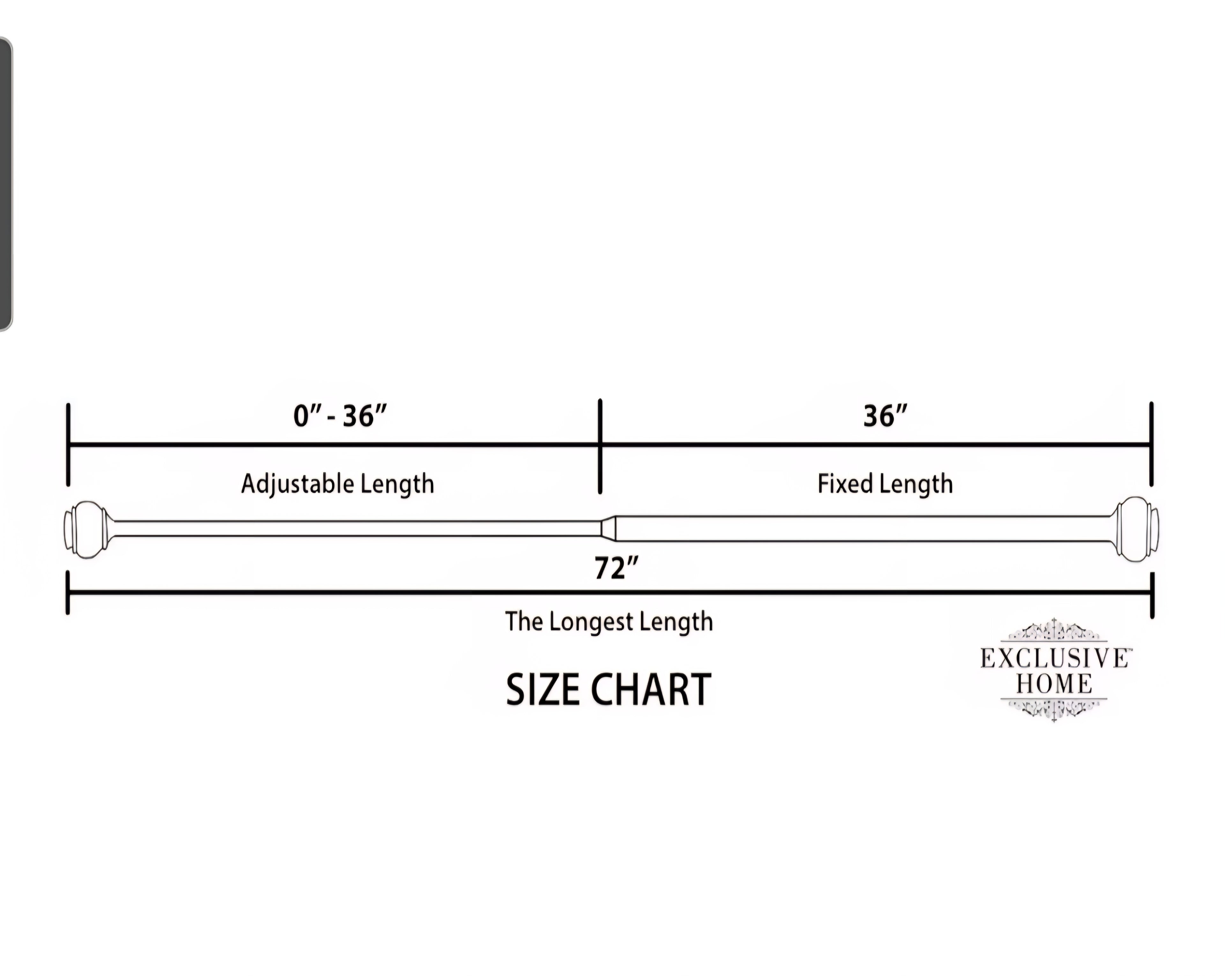 Torch 1" Curtain Rod and Coordinating Finial Set, Matte Silver, Adjustable 36"-72"