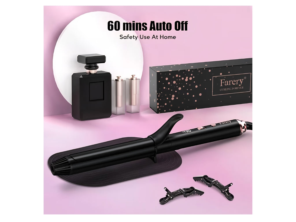 Long Barrel Curling Iron 1 1/4 inch, 1.25 Inch Curling Iron for Long Hair, Infused Argan Oil & Keratin