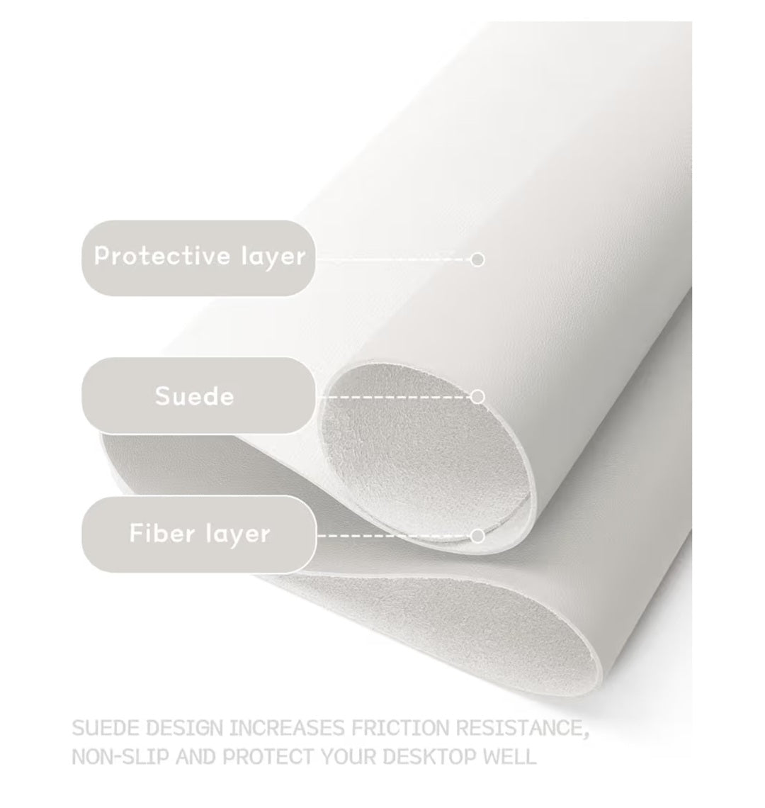 Non-Slip Leather Desk Pad Long Size, Waterproof Laptop Computer Desk Keyboard Mat