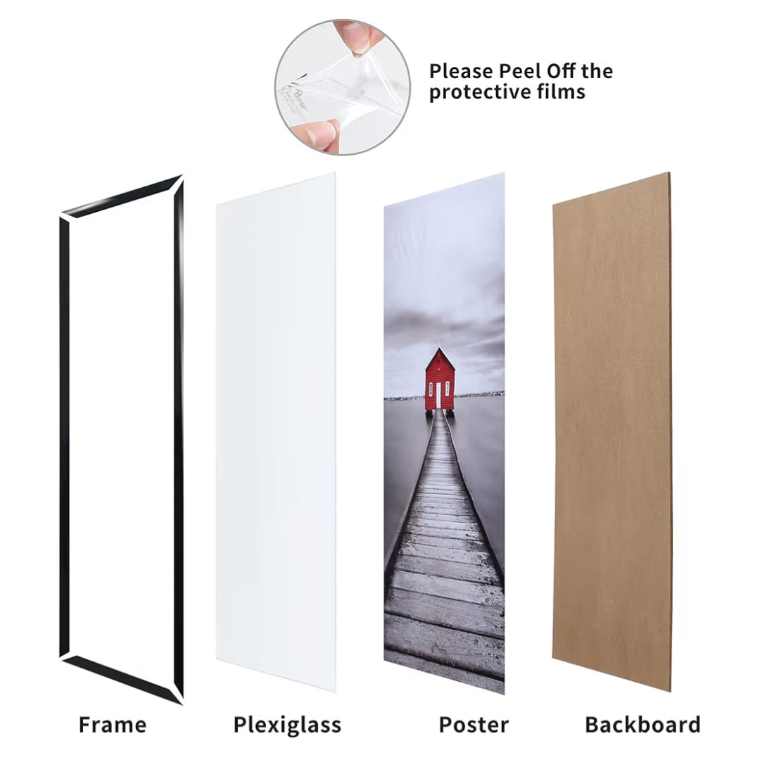 24x36 Poster Frame 3 Pack, Black Picture Frame for Horizontal or Vertical Wall Mounting, Sturdy and Scratch-proof