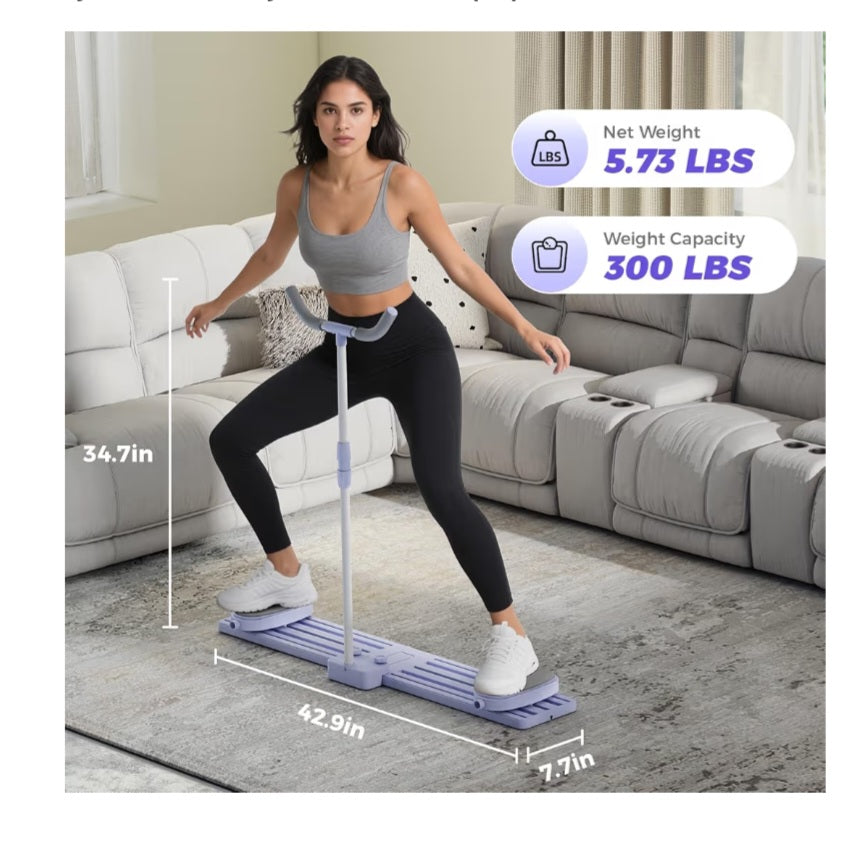Ski Exercise Machine, Foldable Pilates Slider Board with Resistance Bands, Ab and Leg Trainer NEW