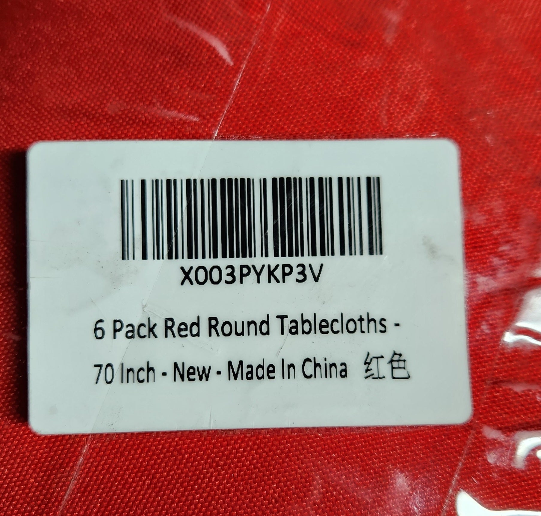 6 Pack Red Round Tablecloths 70 Inch for 30“-48” Tables