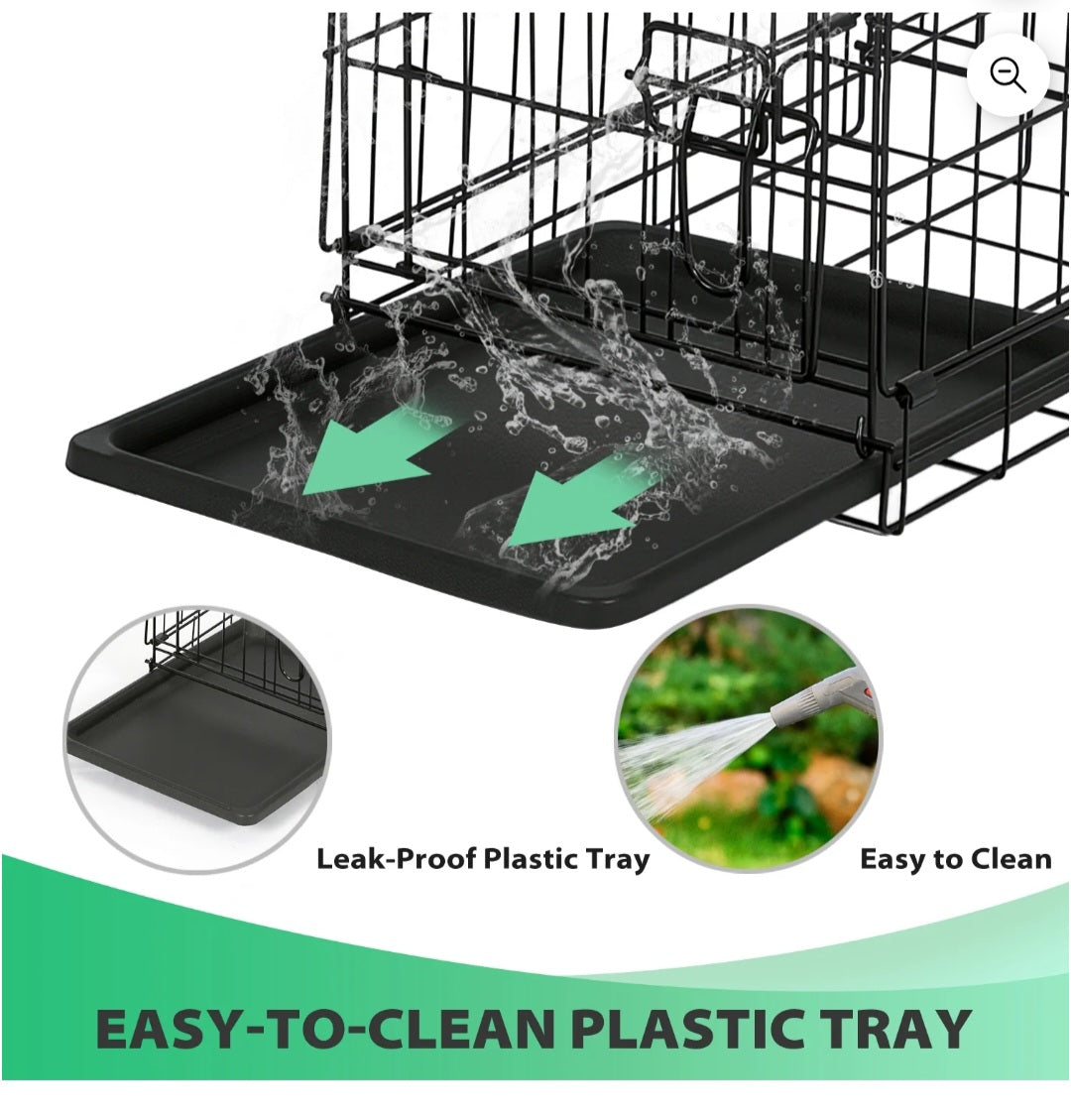 Dog Crate 18" Foldable Metal Kennel,Secure Slide-Bolt Latches