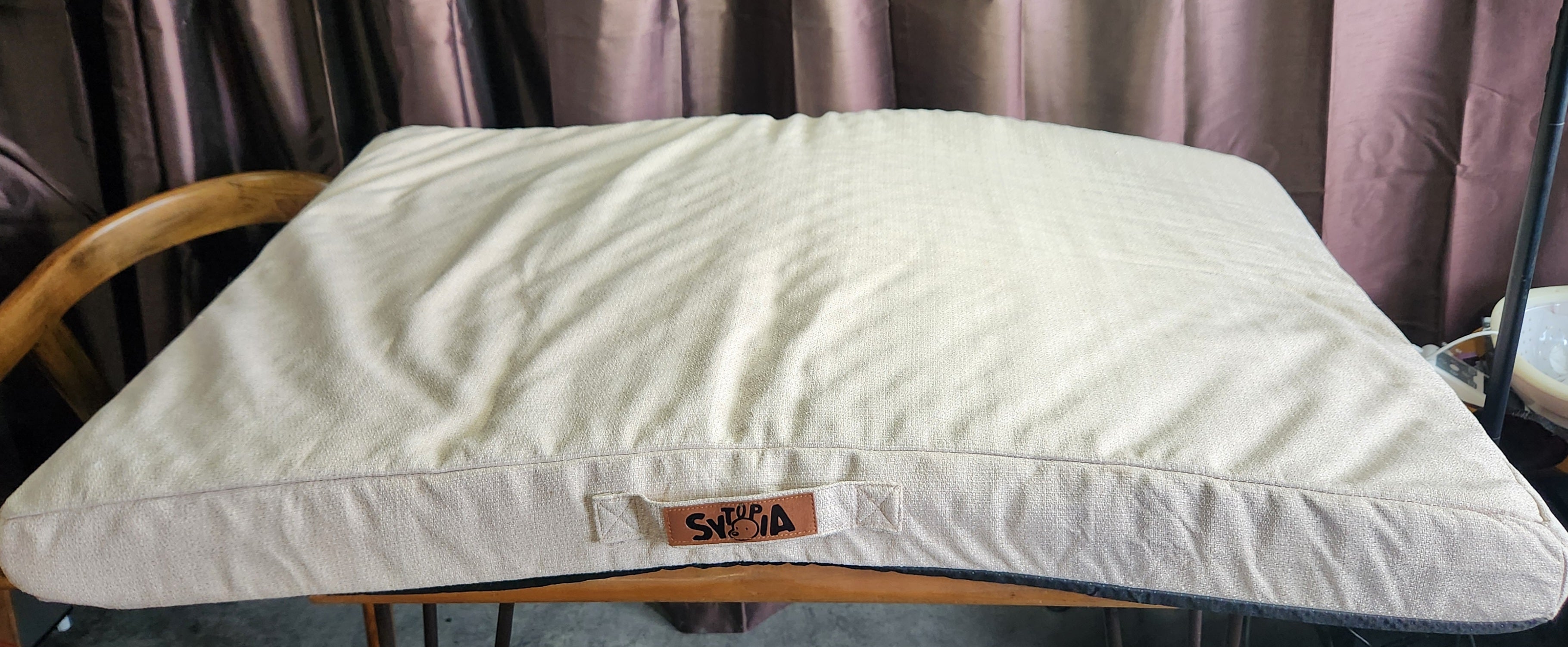 Tan 50 Inch Orthopedic Waterproof Dog Crate Bed for Extra Large Dogs, Removable Washable Cover