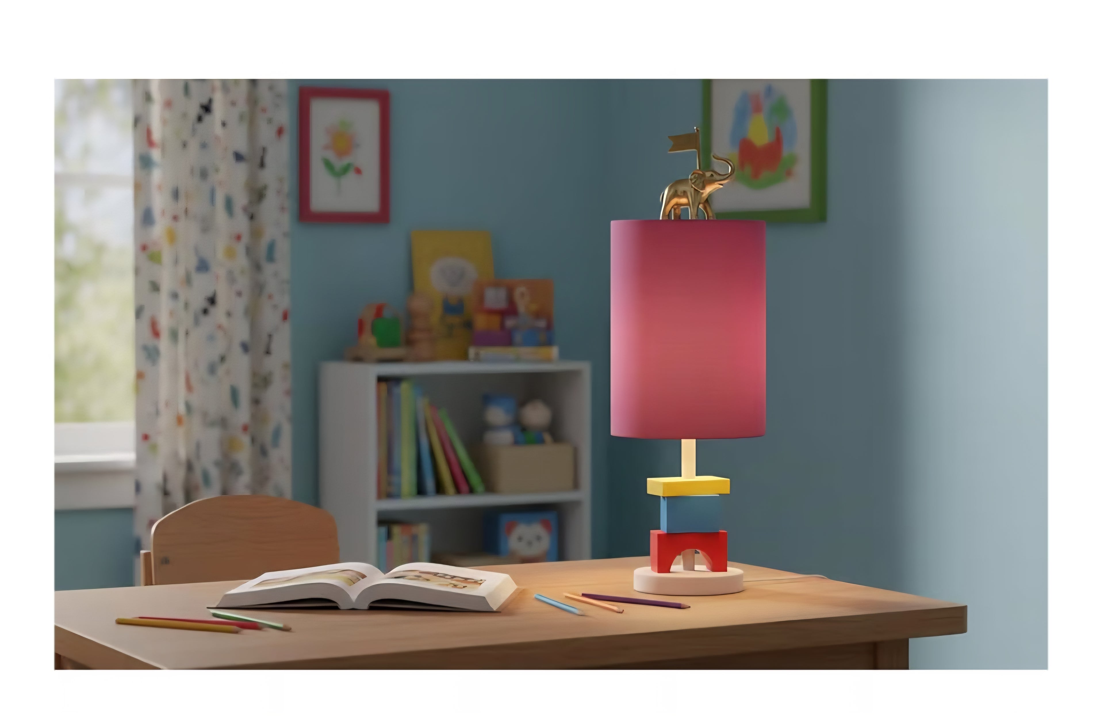 Lamp Shade Aspen Creative Drum (Cylinder) Shaped Spider Construction in Rich Red (8" x 8" x 11")