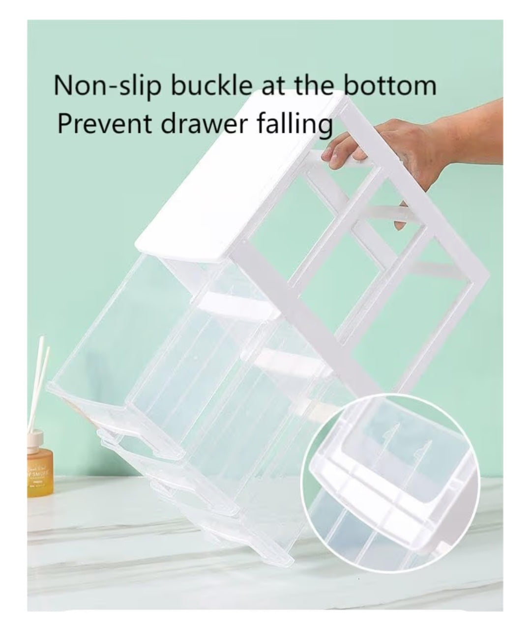 Small 3 Drawer Storage Organizer, White Plastic Drawer Storage