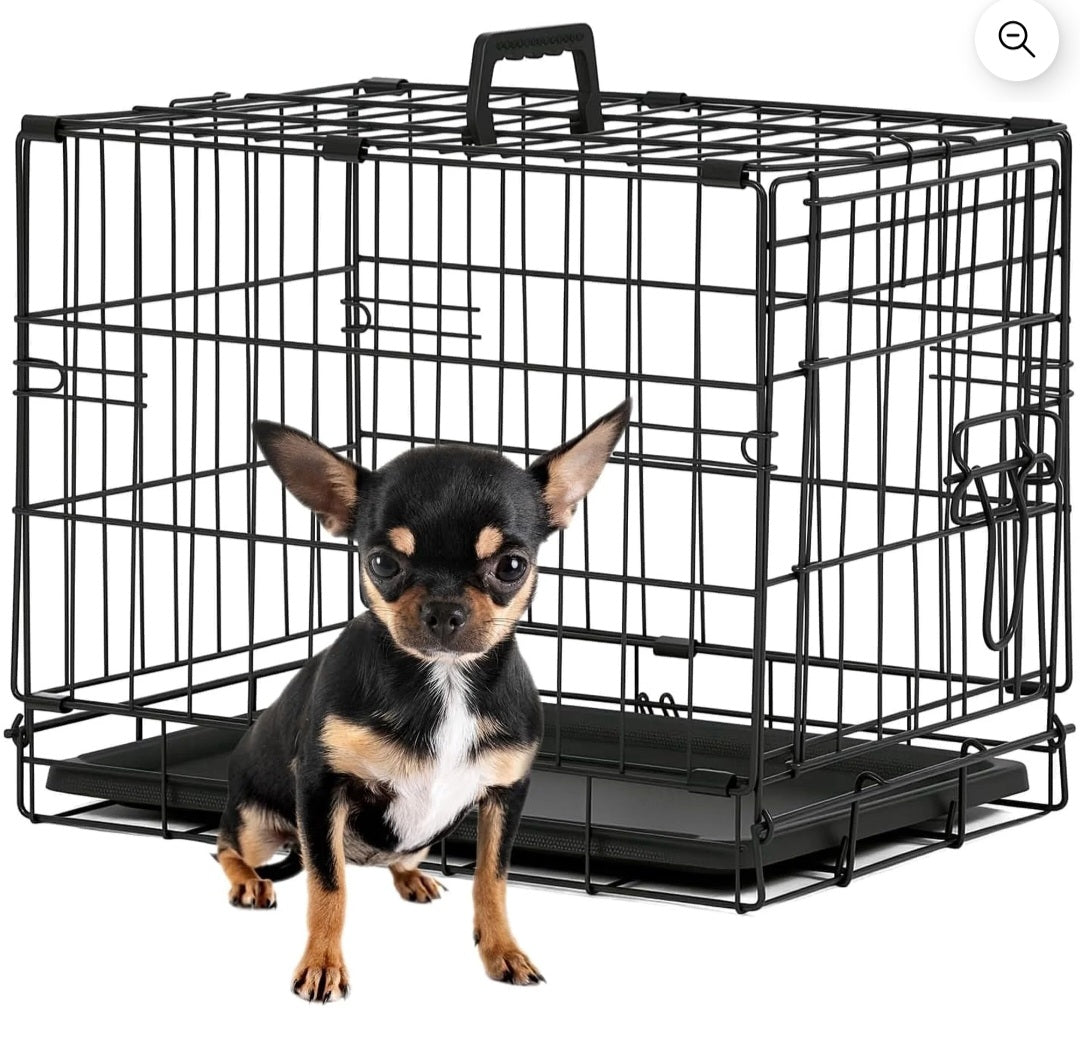 Dog Crate 18" Foldable Metal Kennel,Secure Slide-Bolt Latches