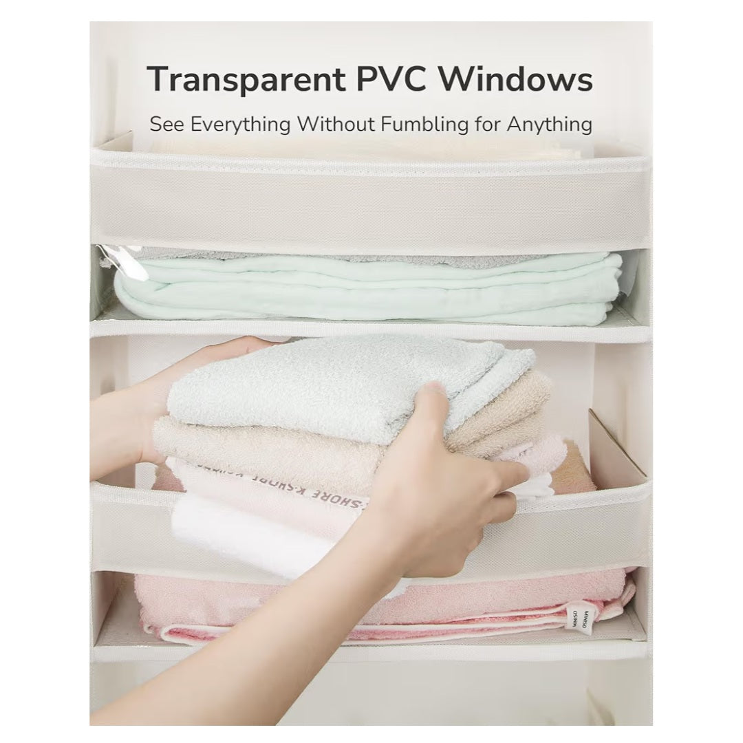 Over The Door Organizer 6 Large Pockets 12 Side Pockets, 50lbs Weight Capacity Beige NEW