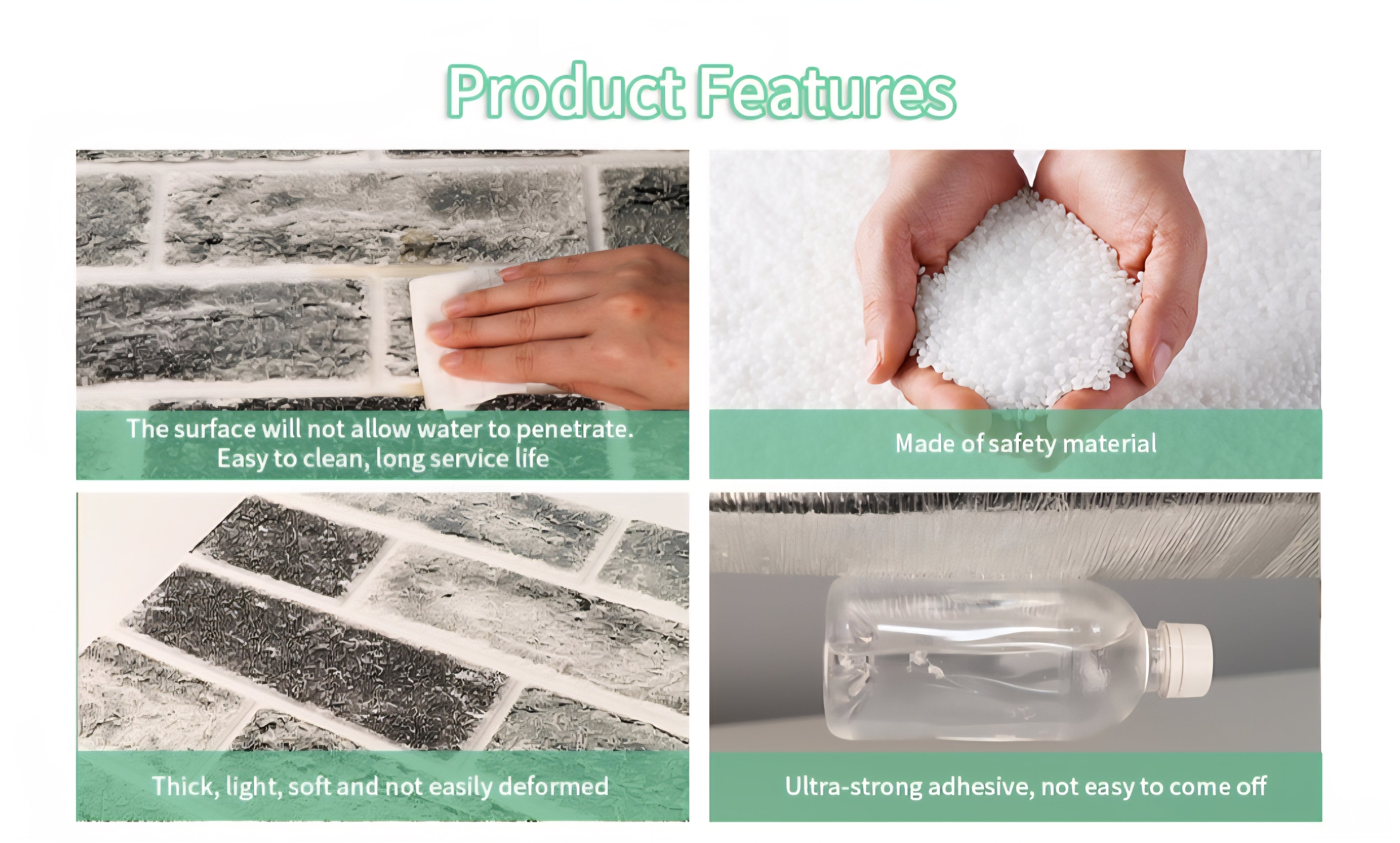 Faux Brick Tile 3D Strip Wall Paneling, Self-Adhesive Artificial Stone Backsplash Waterproof Foam 20PCS, Gray 100 sqft