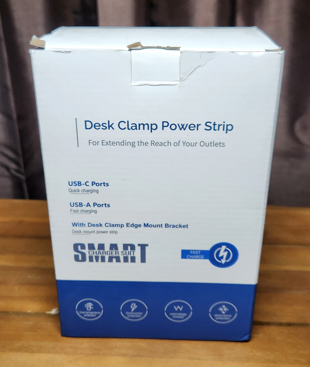 Desk Clamp Power Strip,20W Fast Charging Station,Surge Protector