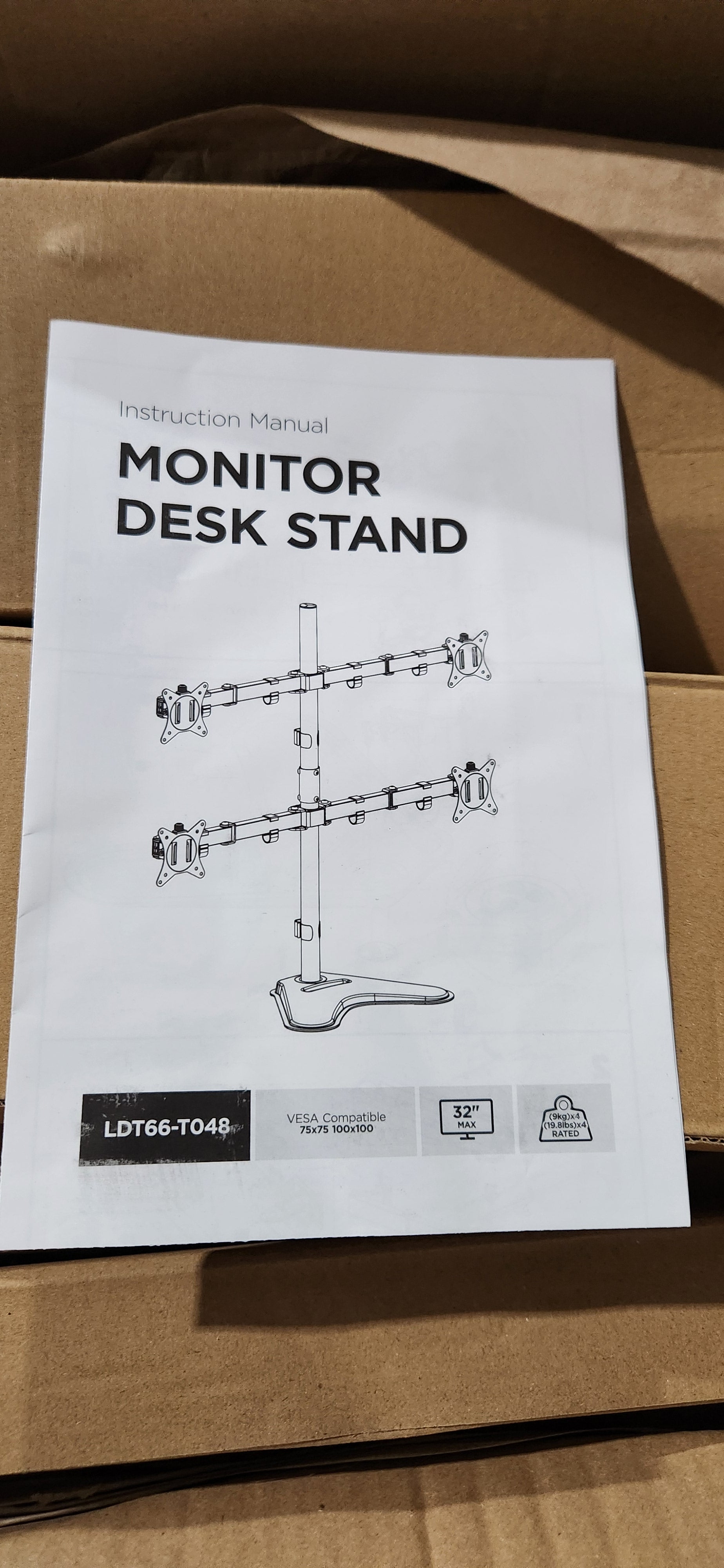 Quad-Monitor Steel Articulating Monitor Desk Stand