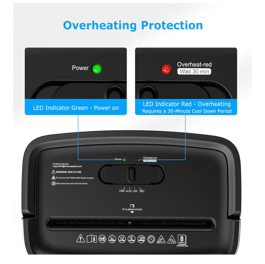 Shredder for Home Office, 4 Gallons 8-Sheet Cross Cut Credit Card Shredder