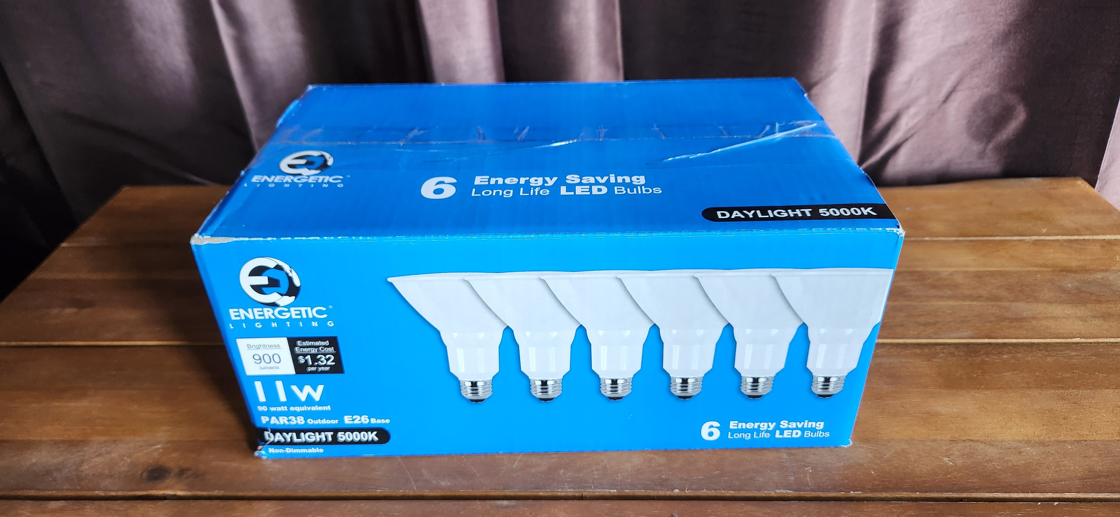 Energetic PAR38 LED Flood Outdoor Light Bulb, 5000K Daylight, 90 Watt Equivalent 6 pack
