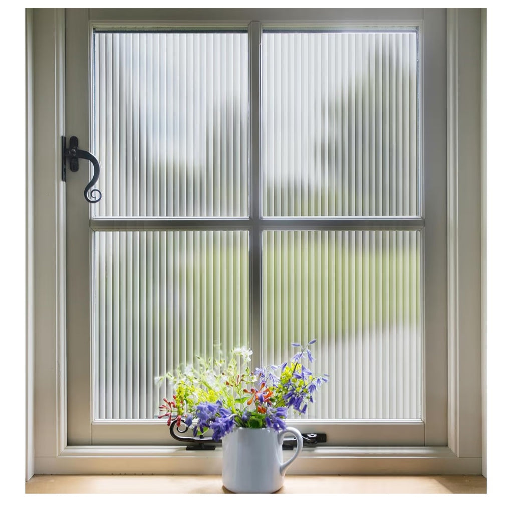 Window Privacy Film, Reeded Glass Film 3D Glass Decals Film 35.4" x 78.7" Roll