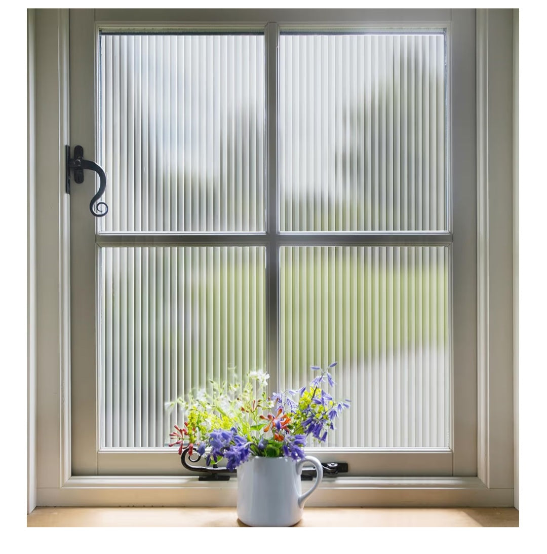 Window Privacy Film, Reeded Glass Film 3D Glass Decals Film 35.4" x 78.7" Roll