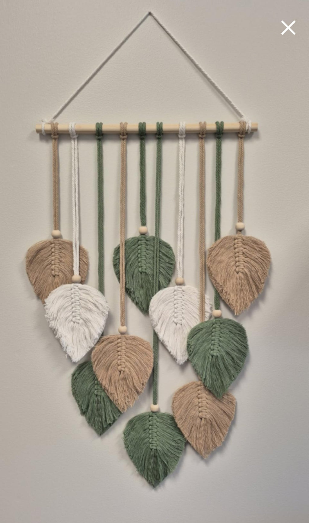 Macrame Wall Hanging Decor Leaves Woven Tapestry