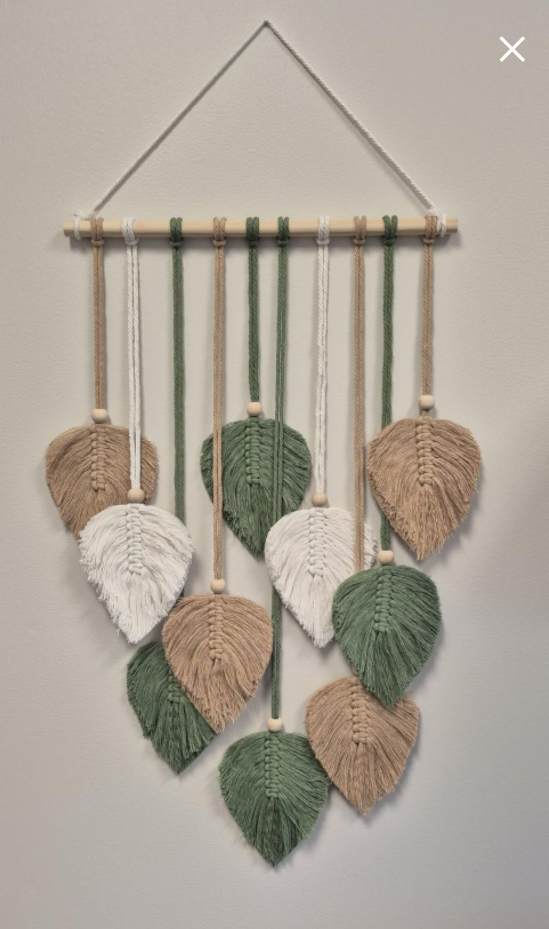 Macrame Wall Hanging Decor Leaves Woven Tapestry