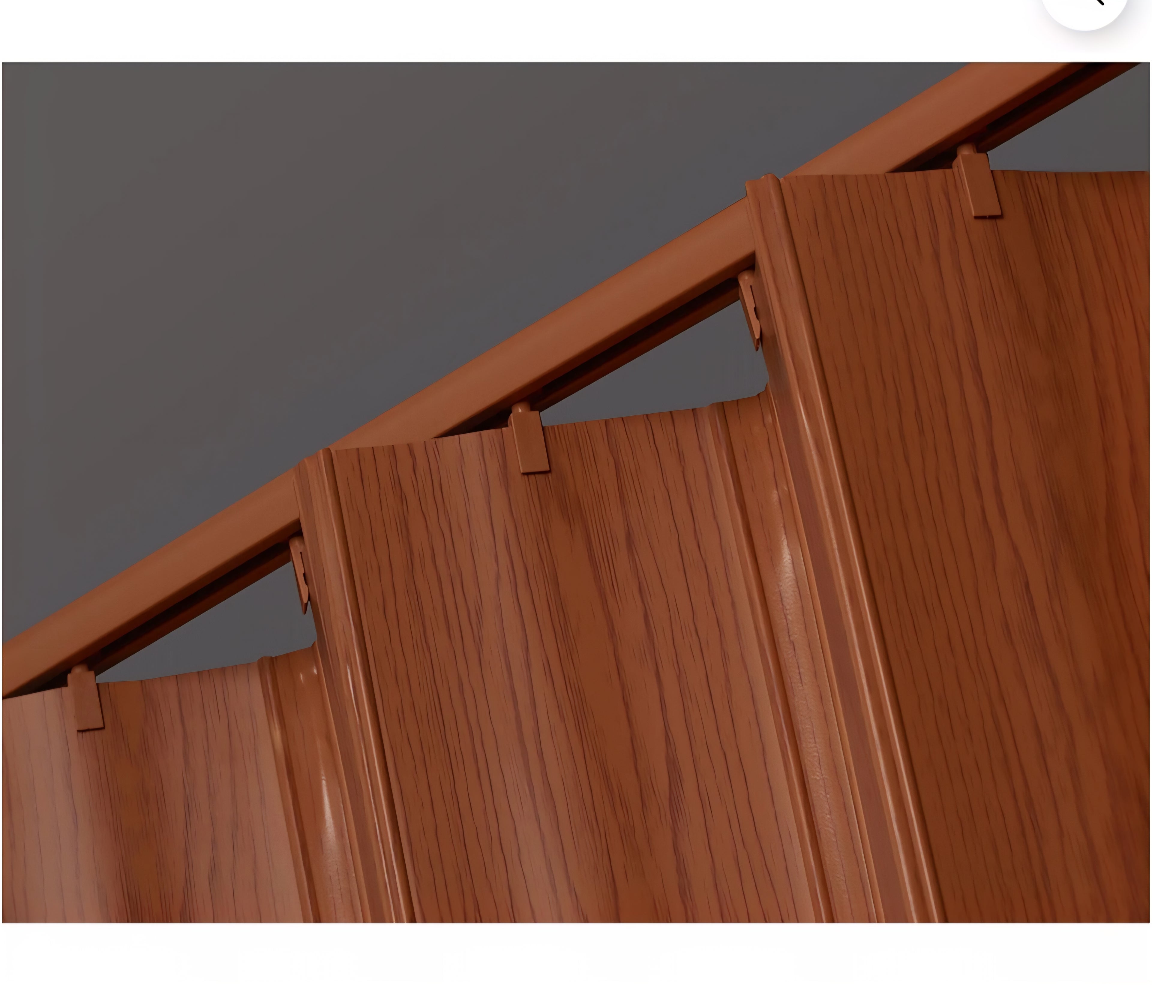 36 in. x 80 in. Fruitwood Vinyl Accordion Folding Door with Hardware Trimmable