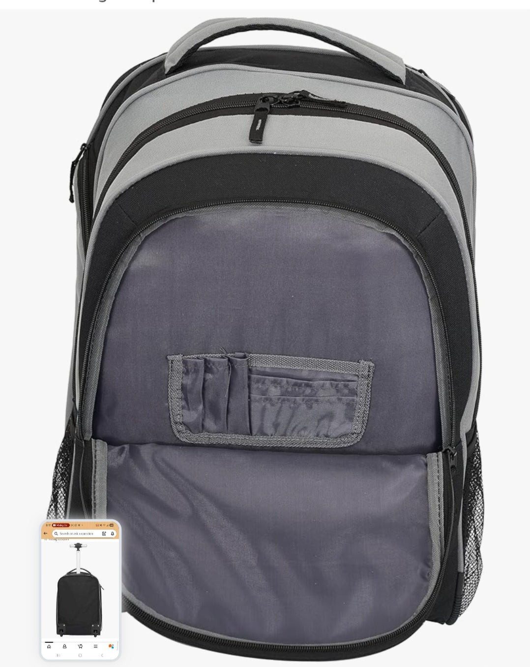Wrangler Travel Duffel or Backpack Dobson Set, Charcoal, 19" Rolling Backpack