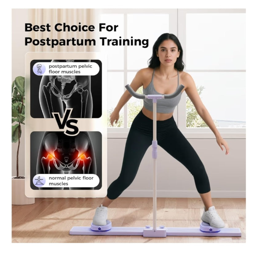 Ski Exercise Machine, Foldable Pilates Slider Board with Resistance Bands, Ab and Leg Trainer NEW