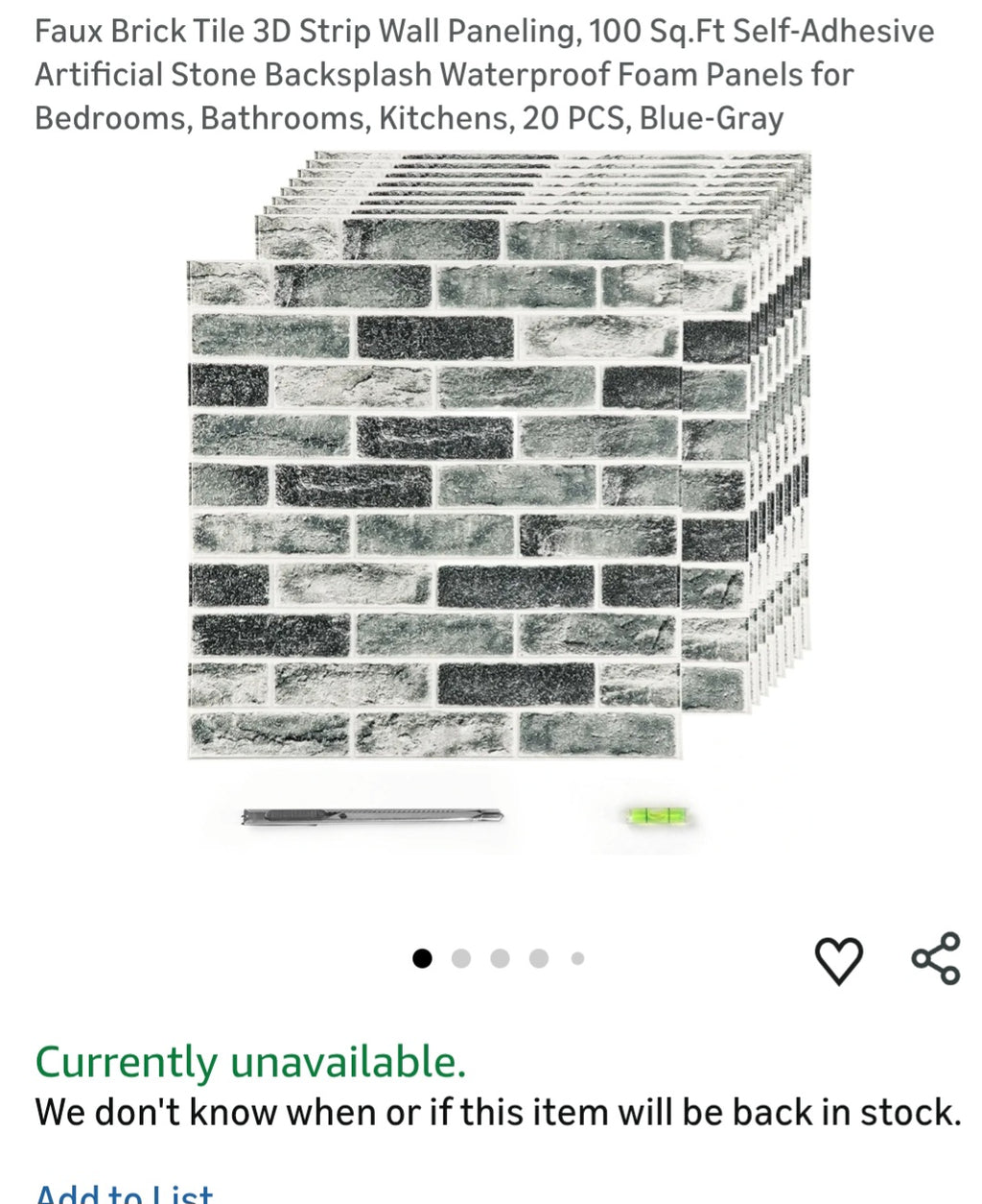 Faux Brick Tile 3D Strip Wall Paneling, Self-Adhesive Artificial Stone Backsplash Waterproof Foam 20PCS, Gray 100 sqft