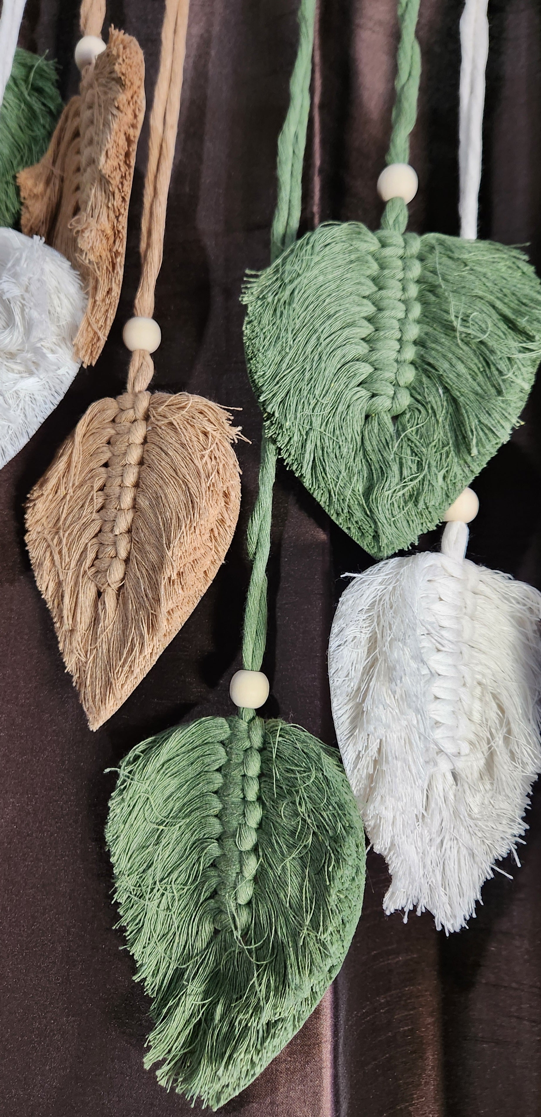 Macrame Wall Hanging Decor Leaves Woven Tapestry