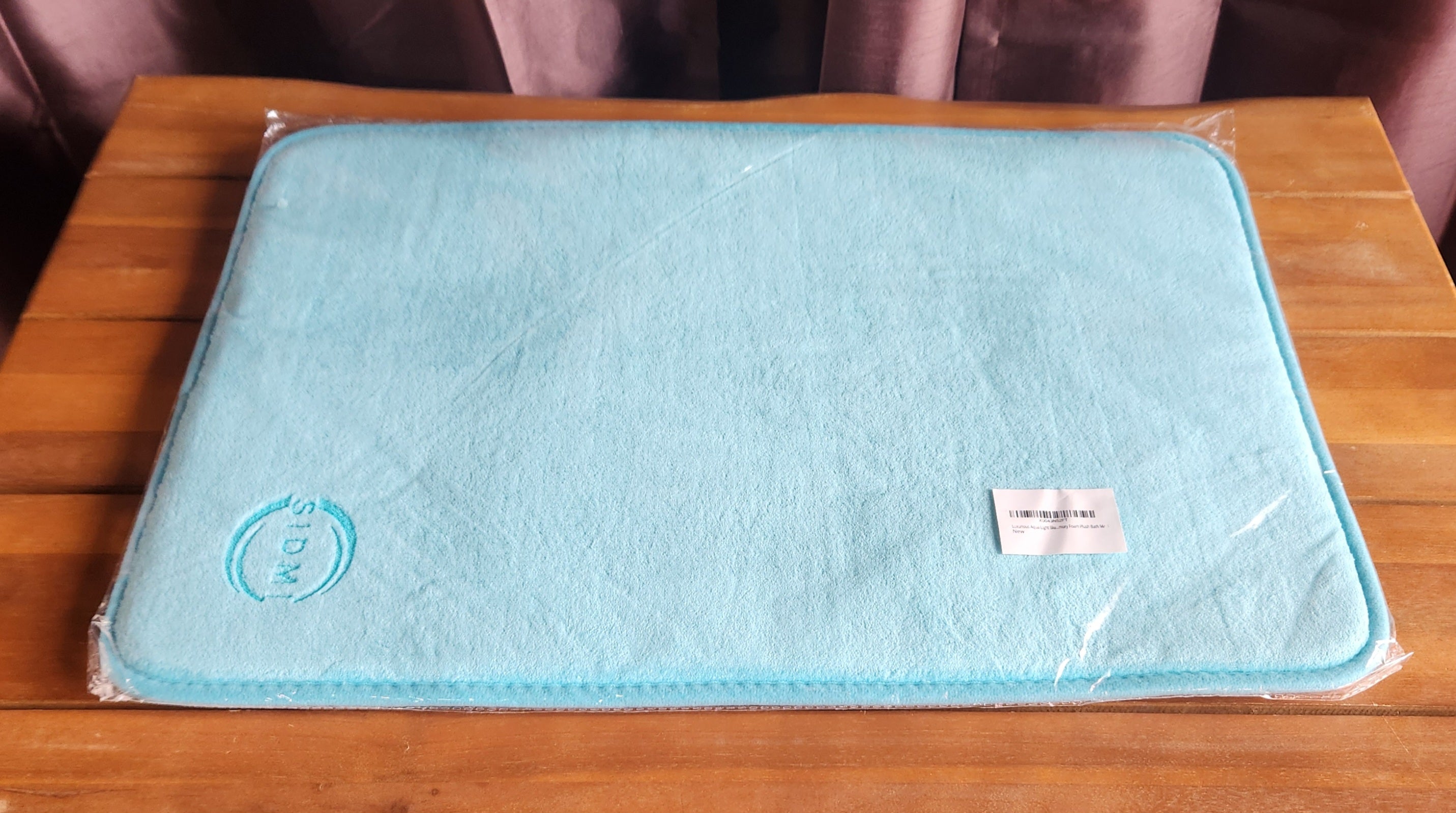 Blue Bath Mat Memory Foam Rug Aqua Teal