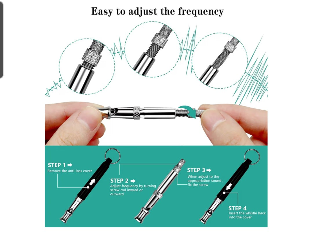 4 Dog Whistles- 2 packs of 2 included with Lanyards