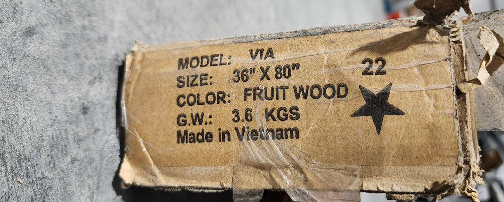 36 in. x 80 in. Fruitwood Vinyl Accordion Folding Door with Hardware Trimmable