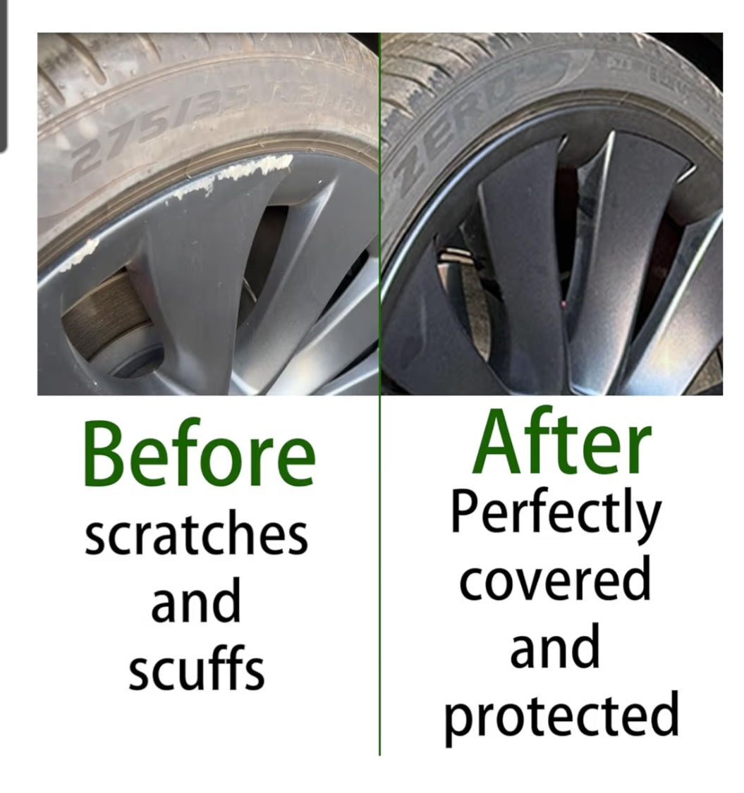 Tesla Model Y 21 Inch Wheel Rim Protector Hubcaps Matte Black 4Pcs