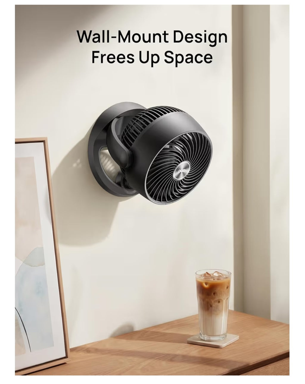 Fan- Whole Room, 120° Adjustable Tilt, 3 Speeds, Desktop Fan for Home, Office, Kitchen