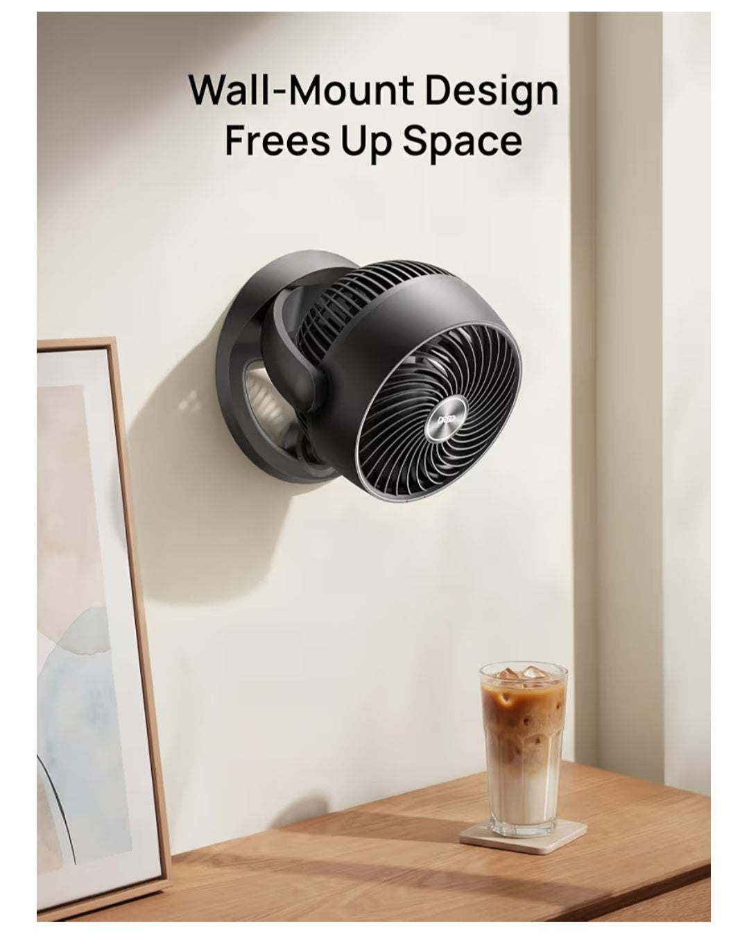 Fan- Whole Room, 120° Adjustable Tilt, 3 Speeds, Desktop Fan for Home, Office, Kitchen