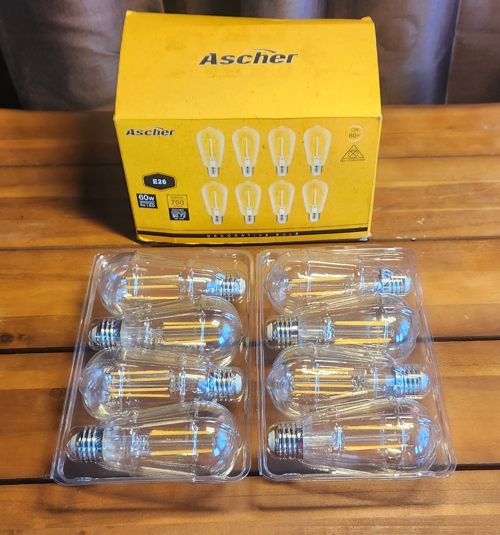 8 pk 60w replacement Light Bulbs 6w LED 700 Lumens E26