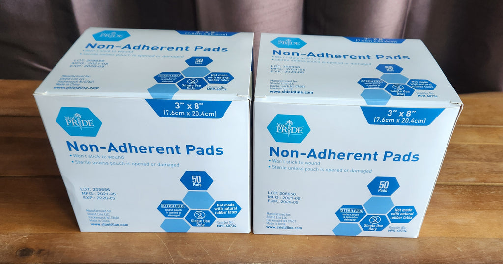 Box of 600 Sterile Nonstick Pads for Wound Care Absorbent Non-Adherent 3x8 inch MedPride