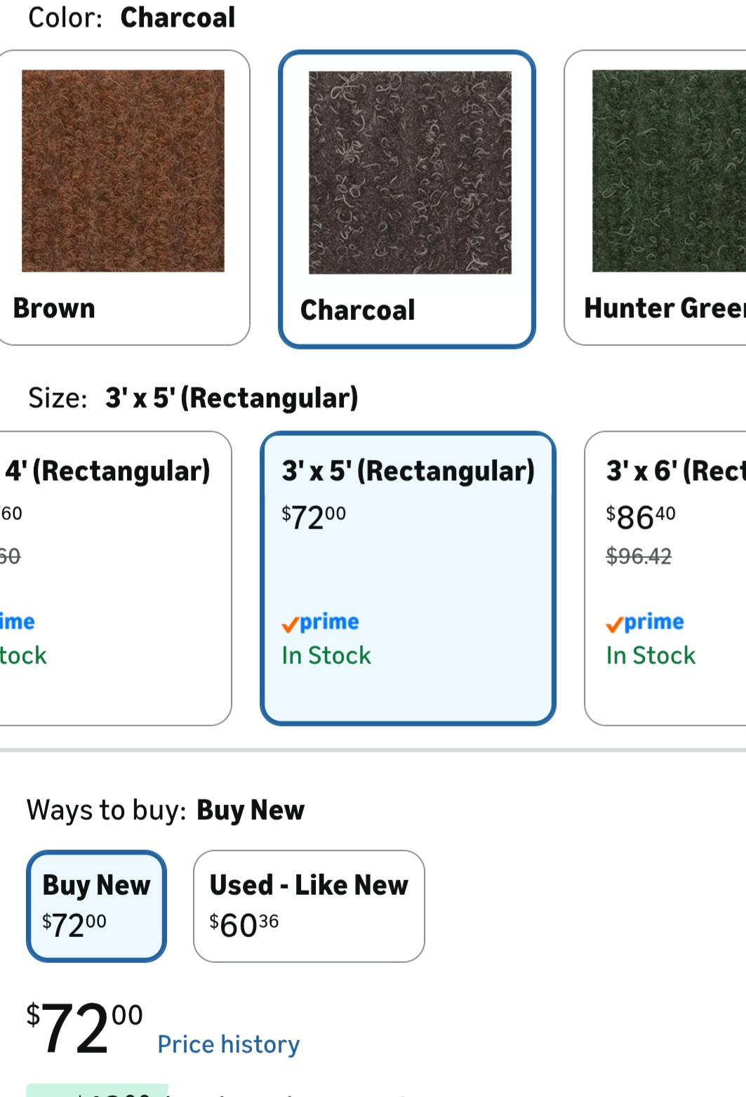 Entry Mat Door Mat Notrax 109 Brush Step Carpeted Indoor/Outdoor 3' X 5' NEW Charcoal